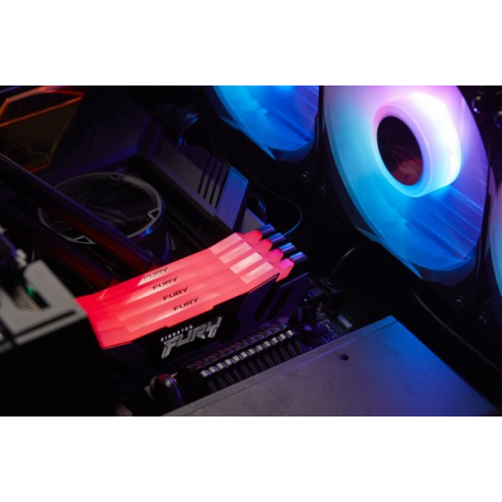 Kingston FURY Renegade RGB - DDR5 - module - 48 GB - DIMM 288-pin - 6000 MHz / PC5-48000 - CL32 - 1.35 V - unbuffered - on-die ECC - black & silver - 16