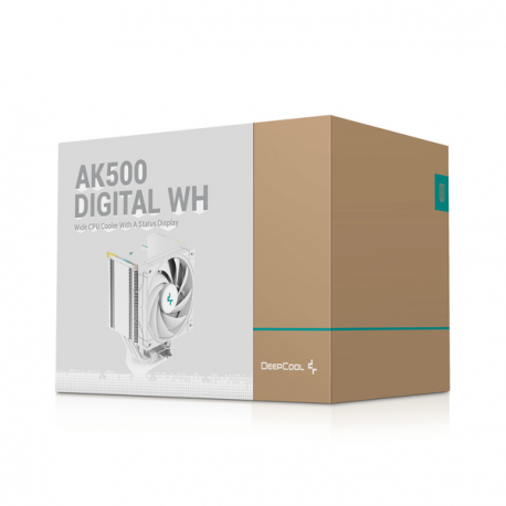 Deepcool AK500 DIGITAL WH - Processor cooler - (for: LGA1155, LGA2011, LGA1150, LGA2011-3, LGA1151, AM4, LGA2066, LGA1200, LGA1700, AM5) - 120 mm - white - 4