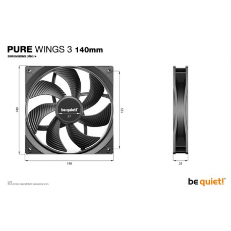 be quiet! Pure Wings 3 - Case fan - 140 mm - black - 4