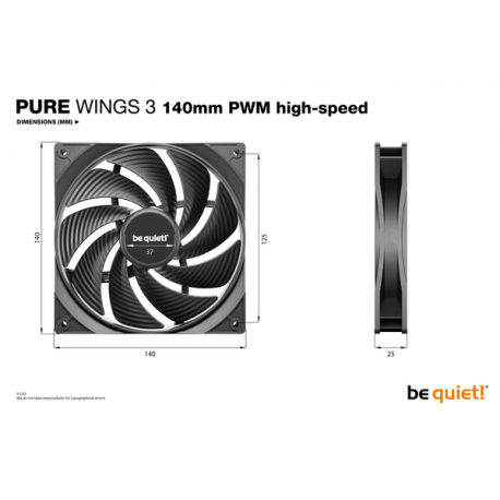 be quiet! Pure Wings 3 - High Speed - case fan - 140 mm - black - 1
