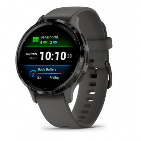 Garmin Venu 3S - 41 mm - pebble grey - smart watch with band - silicone - wrist size: 110-175 mm - display 1.2" - 8 GB - Bluetooth, Wi-Fi, ANT+ - 40 g - 0
