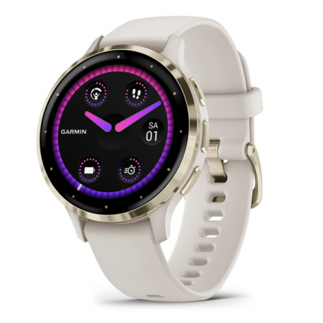 Garmin Venu 3S - 41 mm - ivory - smart watch with band - silicone - wrist size: 110-175 mm - display 1.2" - 8 GB - Bluetooth, Wi-Fi, ANT+ - 40 g - 0