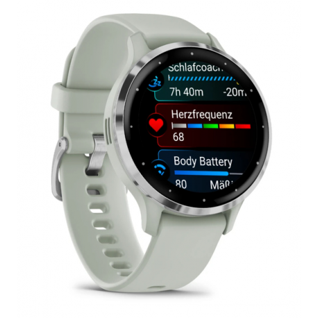 Garmin Venu 3S - 41 mm - sage grey - smart watch with band - silicone - wrist size: 110-175 mm - display 1.2" - 8 GB - Bluetooth, Wi-Fi, ANT+ - 40 g - 5