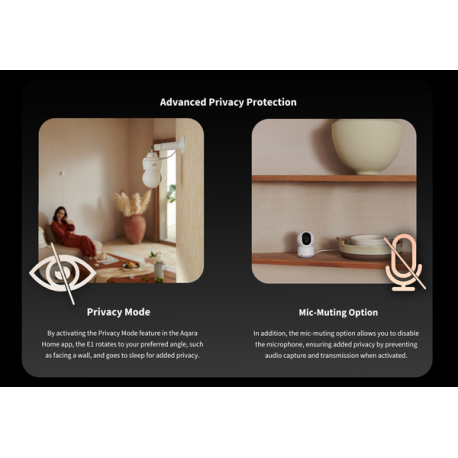 Aqara Camera E1 - Network surveillance camera - pan  /  tilt - indoor - colour (Day&Night) - 2304 x 1296 - 1296p - motorized - audio - wireless - Wi-Fi - 802.11ax, Bluetooth 5.2 - H.264 - DC 5 V - 4