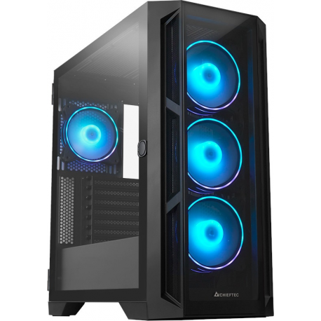 Chieftec Gamer Series APEX - Tower - ATX - windowed side panel (tempered glass) - no power supply (ATX) - black - USB / Audio - 0
