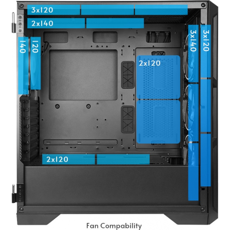 Chieftec Gamer Series APEX - Tower - ATX - windowed side panel (tempered glass) - no power supply (ATX) - black - USB / Audio - 6