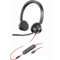 Poly Blackwire 3325 - Blackwire 3300 series - headset - on-ear - wired - active noise cancelling - 3.5 mm jack, USB-C - black - UC certified