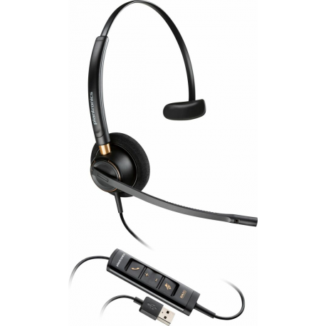 Poly EncorePro 515-M - EncorePro 500 series - headset - on-ear - wired - USB-A - black - Certified for Microsoft Teams - 0