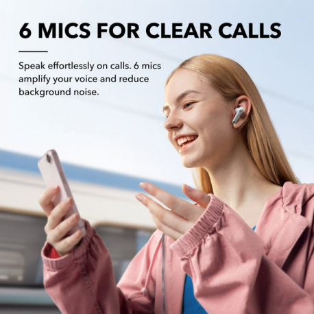 Soundcore Liberty 4 NC - True wireless earphones with mic - in-ear - Bluetooth - active noise cancelling - clear white - 1