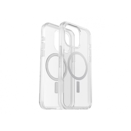 OtterBox Symmetry Series Clear - Back cover for mobile phone - MagSafe compatibility - polycarbonate, synthetic rubber, silver phosphate glass - clear - 0