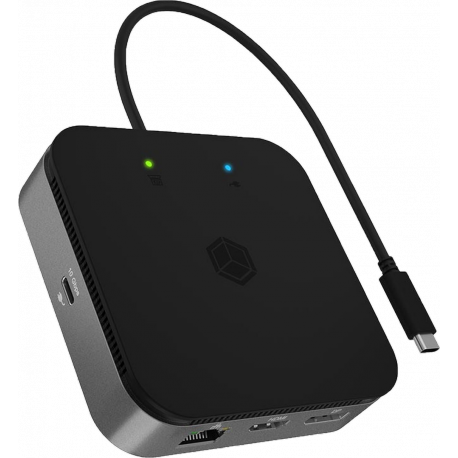 ICY BOX 7-in-1 - Docking station - USB-C 3.2 Gen 2  /  Thunderbolt 3  /  Thunderbolt 4 - HDMI, DP - GigE - 0