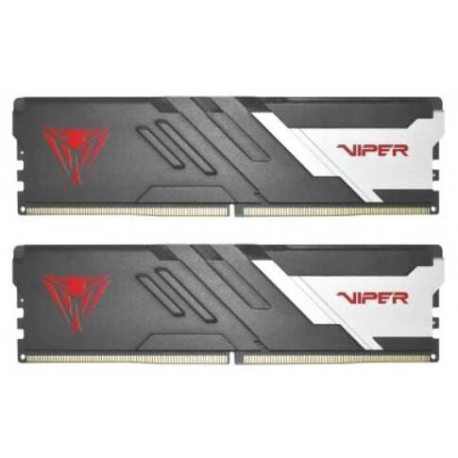 Patriot Viper Venom DDR5 series - DDR5 - kit - 32 GB: 2 x 16 GB - DIMM 288-pin - 6400 MHz  /  PC5-51200 - CL32 - 1.4 V - unbuffered - on-die ECC - silver, red, matte black - 0