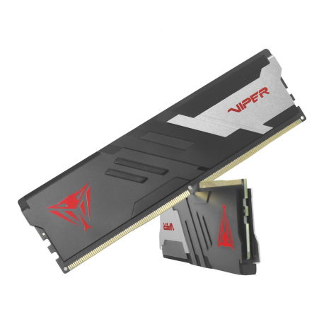 Patriot Viper Venom DDR5 series - DDR5 - kit - 32 GB: 2 x 16 GB - DIMM 288-pin - 6400 MHz  /  PC5-51200 - CL32 - 1.4 V - unbuffered - on-die ECC - silver, red, matte black - 2