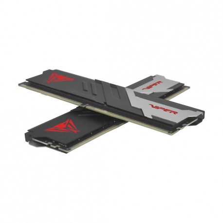 Patriot Viper Venom DDR5 series - DDR5 - kit - 32 GB: 2 x 16 GB - DIMM 288-pin - 6400 MHz  /  PC5-51200 - CL32 - 1.4 V - unbuffered - on-die ECC - silver, red, matte black - 3