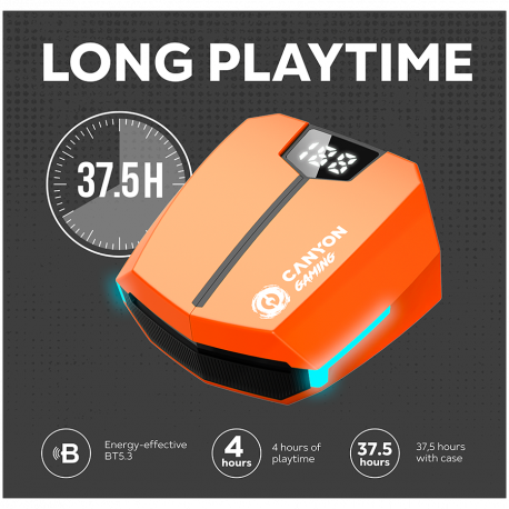 Canyon DoubleBee GTWS-2 - True wireless earphones with mic - in-ear - Bluetooth - orange - 9