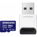 Samsung PRO Plus MB-MD512SB - Flash memory card - 512 GB - A2  /  Video Class V30  /  UHS-I U3  /  Class10 - microSDXC UHS-I - blue