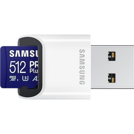 Samsung PRO Plus MB-MD512SB - Flash memory card - 512 GB - A2 / Video Class V30 / UHS-I U3 / Class10 - microSDXC UHS-I - blue - 1