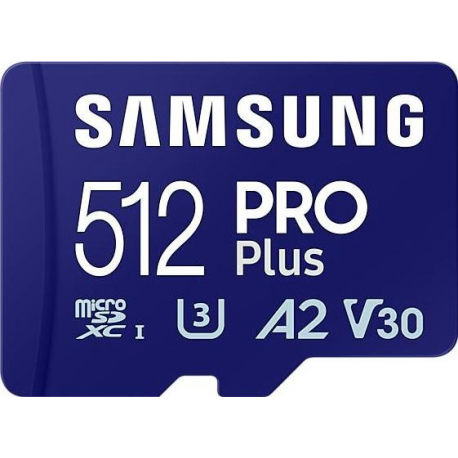Samsung PRO Plus MB-MD512SB - Flash memory card - 512 GB - A2 / Video Class V30 / UHS-I U3 / Class10 - microSDXC UHS-I - blue - 2