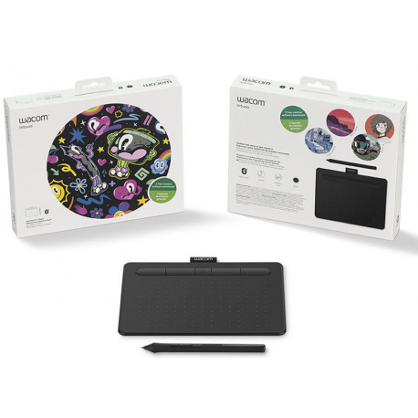 Wacom Intuos Creative Pen Small - Digitiser - 15.2 x 9.5 cm - electromagnetic - 4 buttons - wired - USB - black - 10