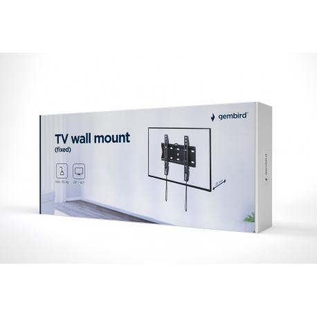 Gembird WM-42F-01 - Mounting kit (wall mount) - for TV - fixed - steel - fine texture black - screen size: 23"-42" - 3