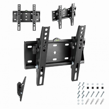 Gembird WM-42T-02 - Mounting kit (wall mount) - for TV - tilt - steel - fine texture black - screen size: 23"-42" - 2