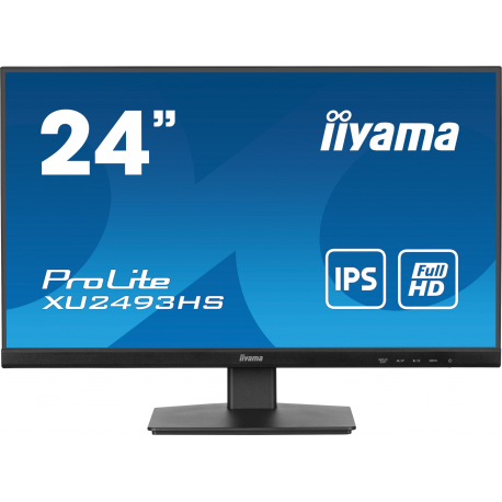 iiyama ProLite XU2493HS-B6 - LED monitor - 24" (23.8" viewable) - 1920 x 1080 Full HD (1080p) @ 100 Hz - IPS - 250 cd / m² - 1300:1 - 0.5 ms - HDMI, DisplayPort - speakers - black, matte - 0