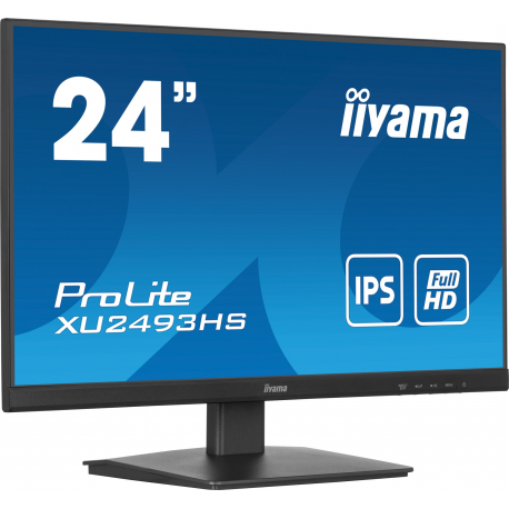 iiyama ProLite XU2493HS-B6 - LED monitor - 24" (23.8" viewable) - 1920 x 1080 Full HD (1080p) @ 100 Hz - IPS - 250 cd / m² - 1300:1 - 0.5 ms - HDMI, DisplayPort - speakers - black, matte - 1