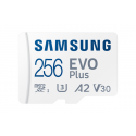Samsung EVO Plus MB-MC256S - Flash memory card (microSDXC to SD adapter included) - 256 GB - A2  /  Video Class V30  /  UHS-I U3  /  Class10 - microSDXC UHS-I - white