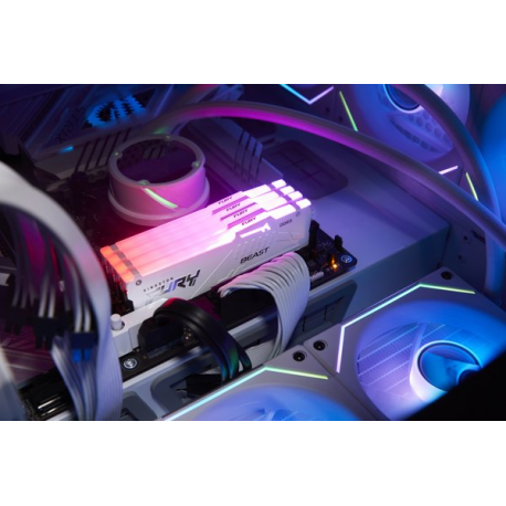 Kingston FURY Beast RGB - DDR5 - kit - 64 GB: 2 x 32 GB - DIMM 288-pin - 6000 MHz / PC5-48000 - CL30 - 1.4 V - unbuffered - on-die ECC - white - 9