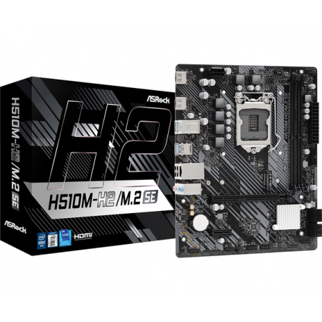 ASRock H510M-H2 / M.2 SE - Motherboard - micro ATX - LGA1200 Socket - H510 Chipset - USB 3.2 Gen 1 - Gigabit LAN - onboard graphics (CPU required) - HD Audio (8-channel) - 0