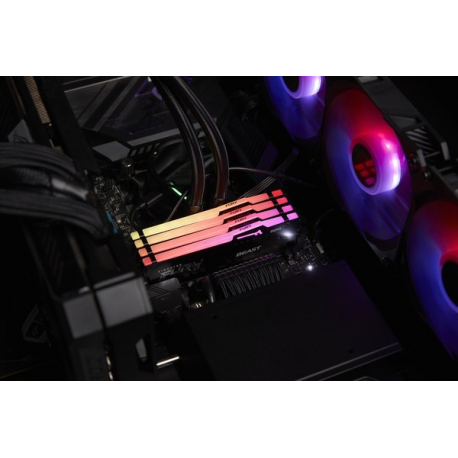 Kingston FURY Beast RGB - DDR5 - module - 32 GB - DIMM 288-pin - 6000 MHz / PC5-48000 - CL30 - 1.4 V - unbuffered - on-die ECC - black - 13