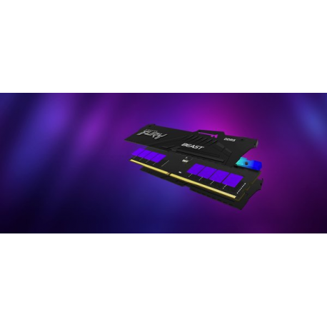 Kingston FURY Beast RGB - DDR5 - module - 32 GB - DIMM 288-pin - 6000 MHz / PC5-48000 - CL30 - 1.4 V - unbuffered - on-die ECC - black - 14