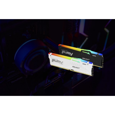 Kingston FURY Beast RGB - DDR5 - module - 32 GB - DIMM 288-pin - 6000 MHz / PC5-48000 - CL30 - 1.4 V - unbuffered - on-die ECC - black - 20