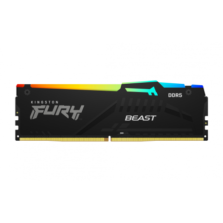 Kingston FURY Beast RGB - DDR5 - module - 16 GB - DIMM 288-pin - 6000 MHz  /  PC5-48000 - CL30 - 1.4 V - unbuffered - on-die ECC - black - 1