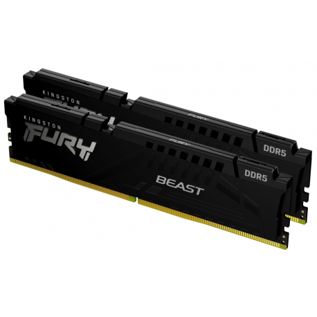 Kingston FURY Beast - DDR5 - kit - 16 GB: 2 x 8 GB - DIMM 288-pin - 6000 MHz  /  PC5-48000 - CL30 - 1.4 V - unbuffered - on-die ECC - black - 5