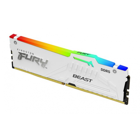 Kingston FURY Beast RGB - DDR5 - module - 16 GB - DIMM 288-pin - 6000 MHz  /  PC5-48000 - CL30 - 1.4 V - unbuffered - on-die ECC - white - 17