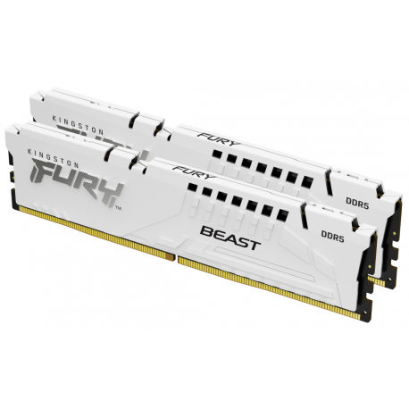 Kingston FURY Beast - DDR5 - kit - 32 GB: 2 x 16 GB - DIMM 288-pin - 6000 MHz / PC5-48000 - CL30 - 1.4 V - unbuffered - on-die ECC - white - 0