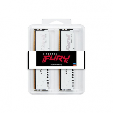 Kingston FURY Beast - DDR5 - kit - 32 GB: 2 x 16 GB - DIMM 288-pin - 6000 MHz / PC5-48000 - CL30 - 1.4 V - unbuffered - on-die ECC - white - 14