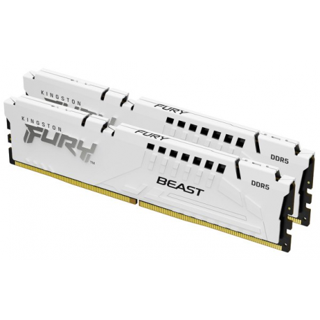Kingston FURY Beast - DDR5 - kit - 32 GB: 2 x 16 GB - DIMM 288-pin - 6000 MHz / PC5-48000 - CL30 - 1.4 V - unbuffered - on-die ECC - white - 21