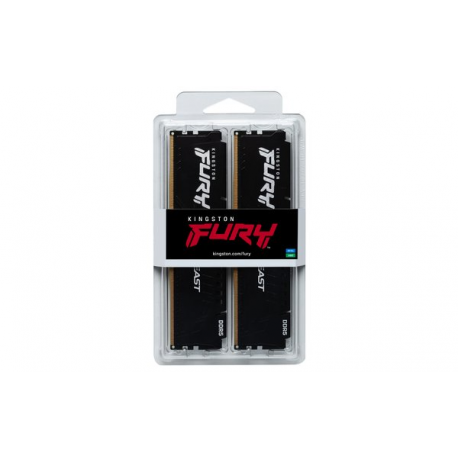 Kingston FURY Beast - DDR5 - kit - 32 GB: 2 x 16 GB - DIMM 288-pin - 6400 MHz / PC5-51200 - CL32 - 1.4 V - unbuffered - on-die ECC - black - 20