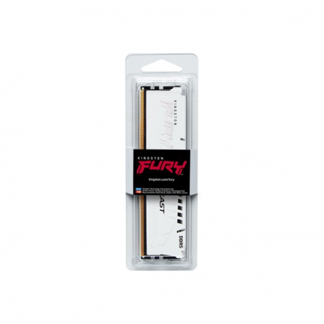 Kingston FURY Beast - DDR5 - module - 16 GB - DIMM 288-pin - 6400 MHz  /  PC5-51200 - CL32 - 1.4 V - unbuffered - on-die ECC - white - 7