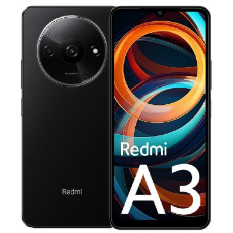 Xiaomi Redmi A3 - 4G smartphone - dual-SIM - RAM 3 GB  /  Internal Memory 64 GB - microSD slot - 6.71" - 1650 x 720 pixels (90 Hz) - 2x rear cameras 8 MP - front camera 5 MP - midnight black - 0