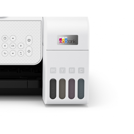 Epson EcoTank ET-2876 - Multifunction printer - colour - ink-jet - ITS - A4 (media) - up to 10 ppm (printing) - 100 sheets - USB, Wi-Fi - white - 10