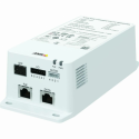 AXIS TU8003 - PoE injector - connectivity midspan - AC 100-240 V - 90 Watt - Ethernet 10 / 100 / 1000 - 1.8 m cord - Europe - white, NCS S 1002-B - TAA Compliant - for Axis C1110-E