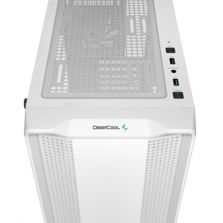 DeepCool CC560 WH V2 - Mid tower - ATX - windowed side panel (tempered glass) - no power supply (ATX / PS / 2) - white - USB / Audio - 10