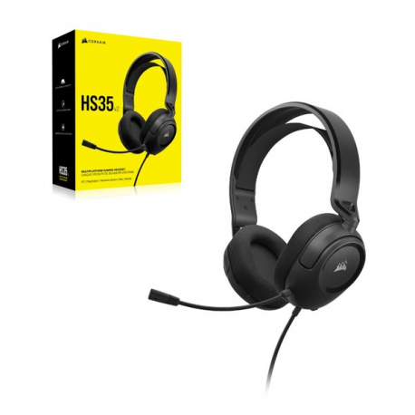 CORSAIR Gaming HS35 v2 - Headset - full size - wired - 3.5 mm jack - carbon - 5