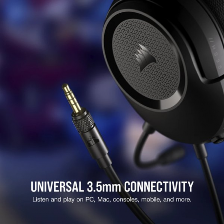 CORSAIR Gaming HS35 v2 - Headset - full size - wired - 3.5 mm jack - carbon - 8