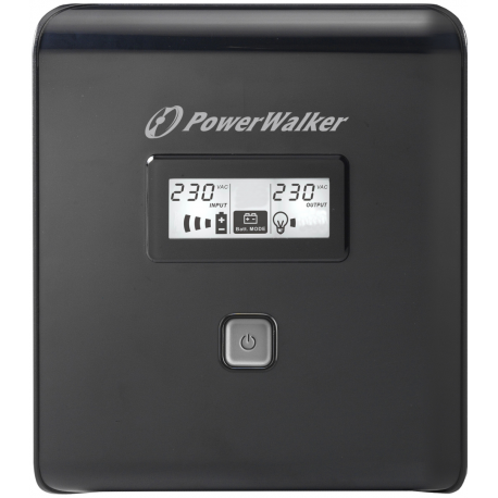 PowerWalker VI 1000 LCD - UPS - AC 220/230/240 V - 600 Watt - 1000 VA - 7 Ah - USB - output connectors: 4 - black - 10