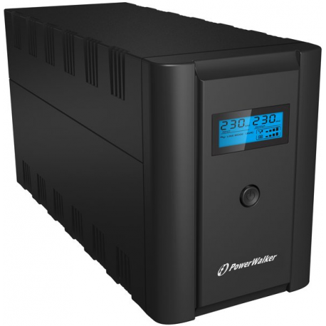 PowerWalker VI 2200 LCD - UPS - AC 230 V - 1200 Watt - 2200 VA - 9 Ah - USB - output connectors: 4 - black - 5