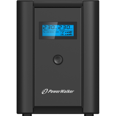 PowerWalker VI 2200 LCD - UPS - AC 230 V - 1200 Watt - 2200 VA - 9 Ah - USB - output connectors: 4 - black - 10